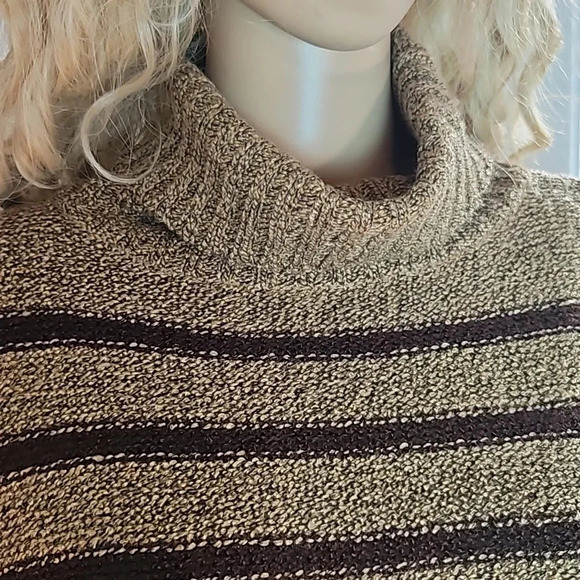 Carolyn Taylor Essentials Striped Turtleneck Tunic Sweater Size L - Picture 8 of 16